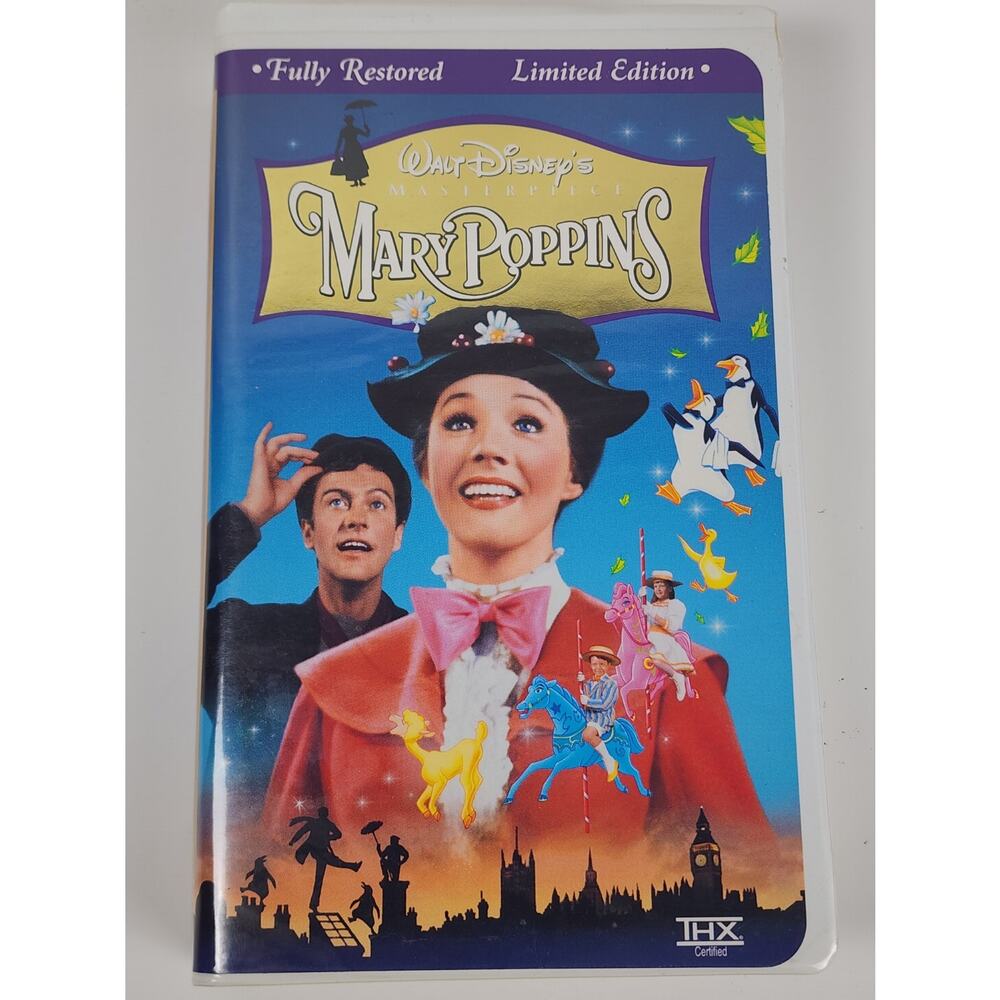 Vintage 1964 Walt Disney VHS Movie MARY POPPINS Masterpiece Collection